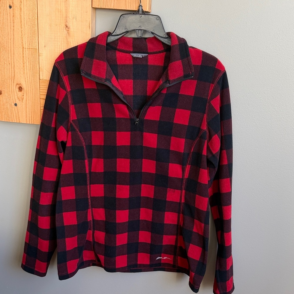 Eddie Bauer Plaid Half Zip Pullover